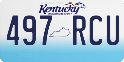 KY license plate 497RCU