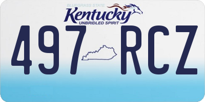 KY license plate 497RCZ