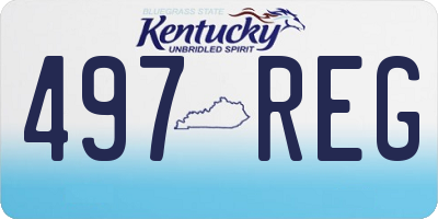 KY license plate 497REG