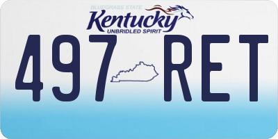 KY license plate 497RET