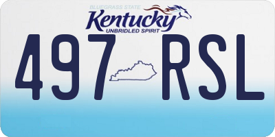 KY license plate 497RSL