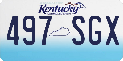 KY license plate 497SGX