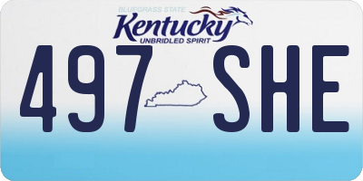 KY license plate 497SHE