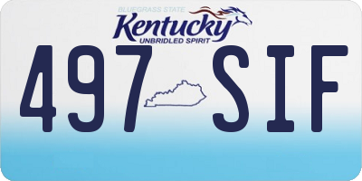 KY license plate 497SIF