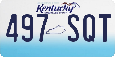 KY license plate 497SQT