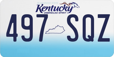 KY license plate 497SQZ
