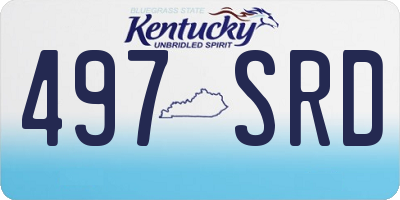 KY license plate 497SRD