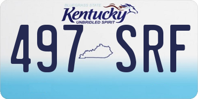 KY license plate 497SRF