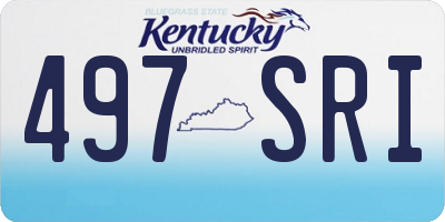 KY license plate 497SRI