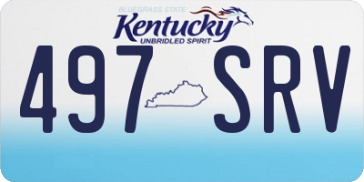 KY license plate 497SRV