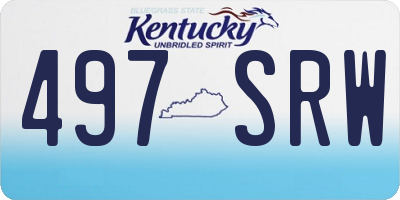 KY license plate 497SRW