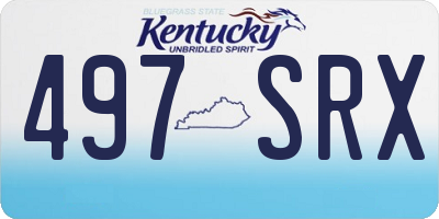 KY license plate 497SRX