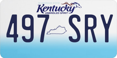 KY license plate 497SRY