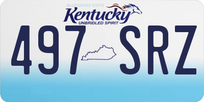 KY license plate 497SRZ