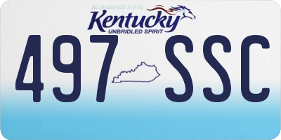 KY license plate 497SSC