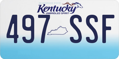 KY license plate 497SSF