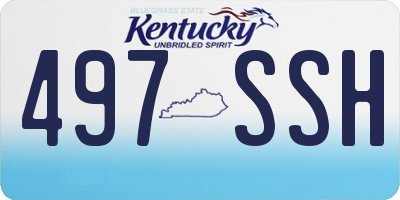 KY license plate 497SSH