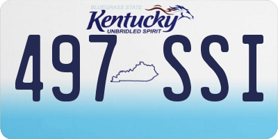 KY license plate 497SSI