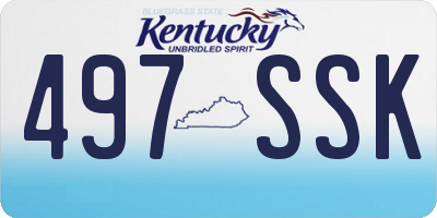 KY license plate 497SSK