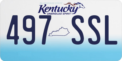 KY license plate 497SSL