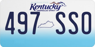 KY license plate 497SSO