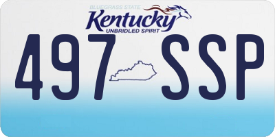 KY license plate 497SSP