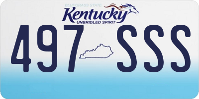 KY license plate 497SSS