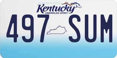 KY license plate 497SUM