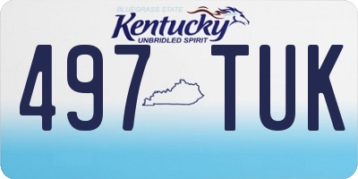 KY license plate 497TUK