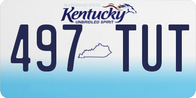 KY license plate 497TUT