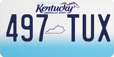 KY license plate 497TUX