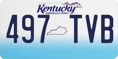 KY license plate 497TVB