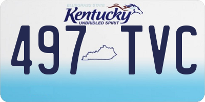 KY license plate 497TVC