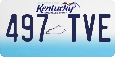 KY license plate 497TVE