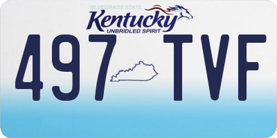 KY license plate 497TVF