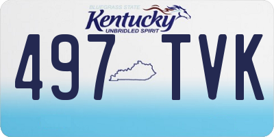 KY license plate 497TVK