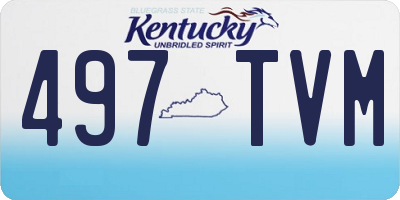 KY license plate 497TVM