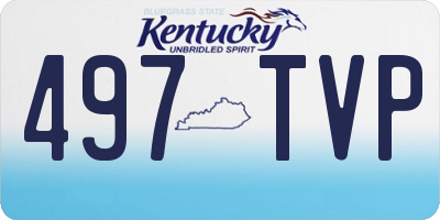 KY license plate 497TVP