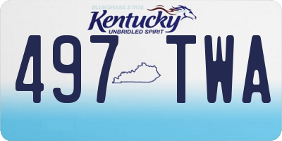 KY license plate 497TWA