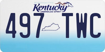 KY license plate 497TWC