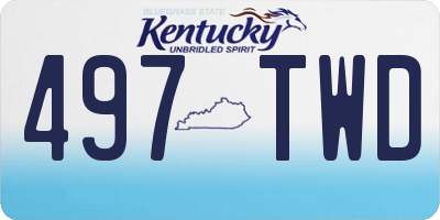 KY license plate 497TWD
