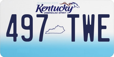 KY license plate 497TWE
