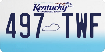 KY license plate 497TWF