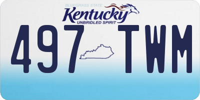 KY license plate 497TWM