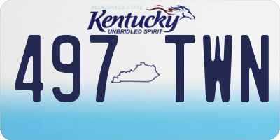 KY license plate 497TWN