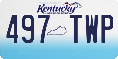 KY license plate 497TWP