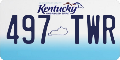KY license plate 497TWR