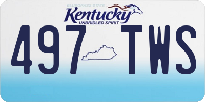 KY license plate 497TWS