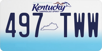 KY license plate 497TWW