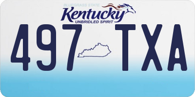 KY license plate 497TXA
